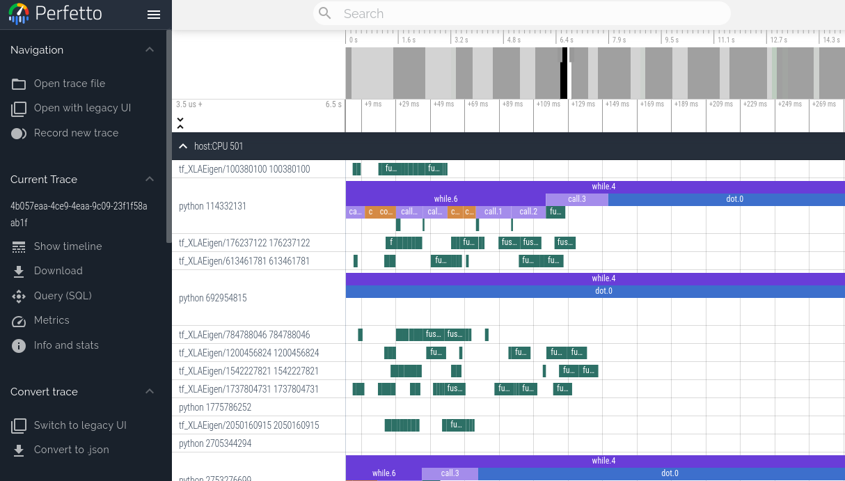 Perfetto trace viewer